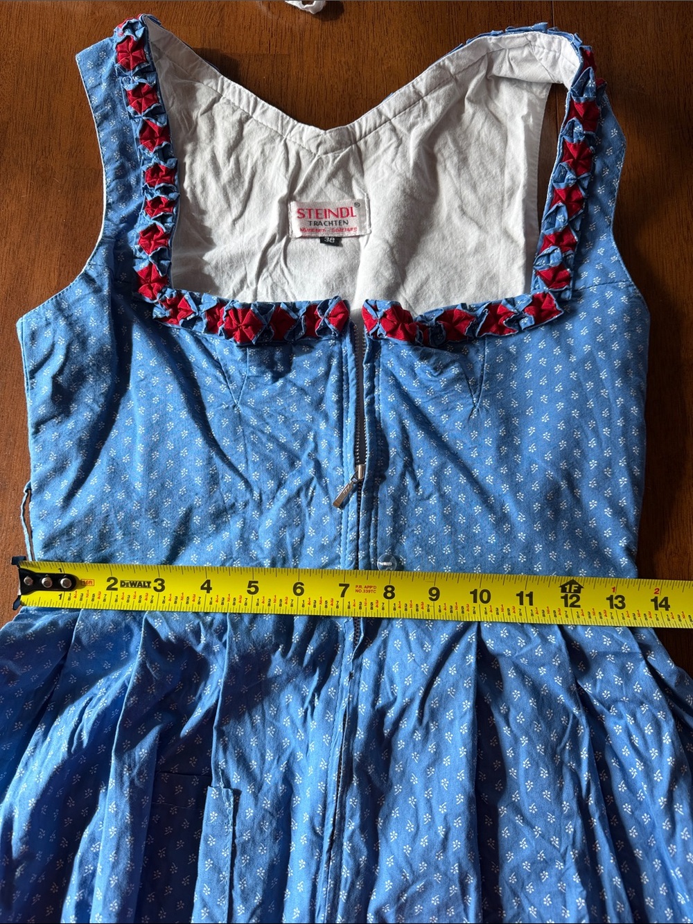 Women’s Blue and Red Traditional Dirndl from Steindl - Picture 3 of 7